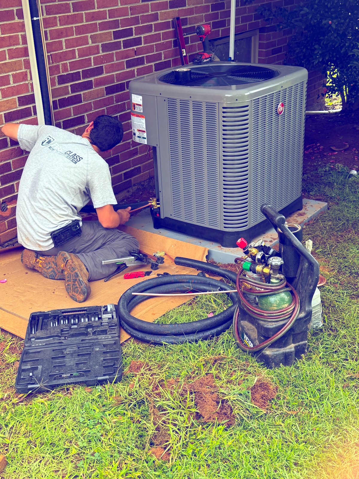 Cameron installing an AC system