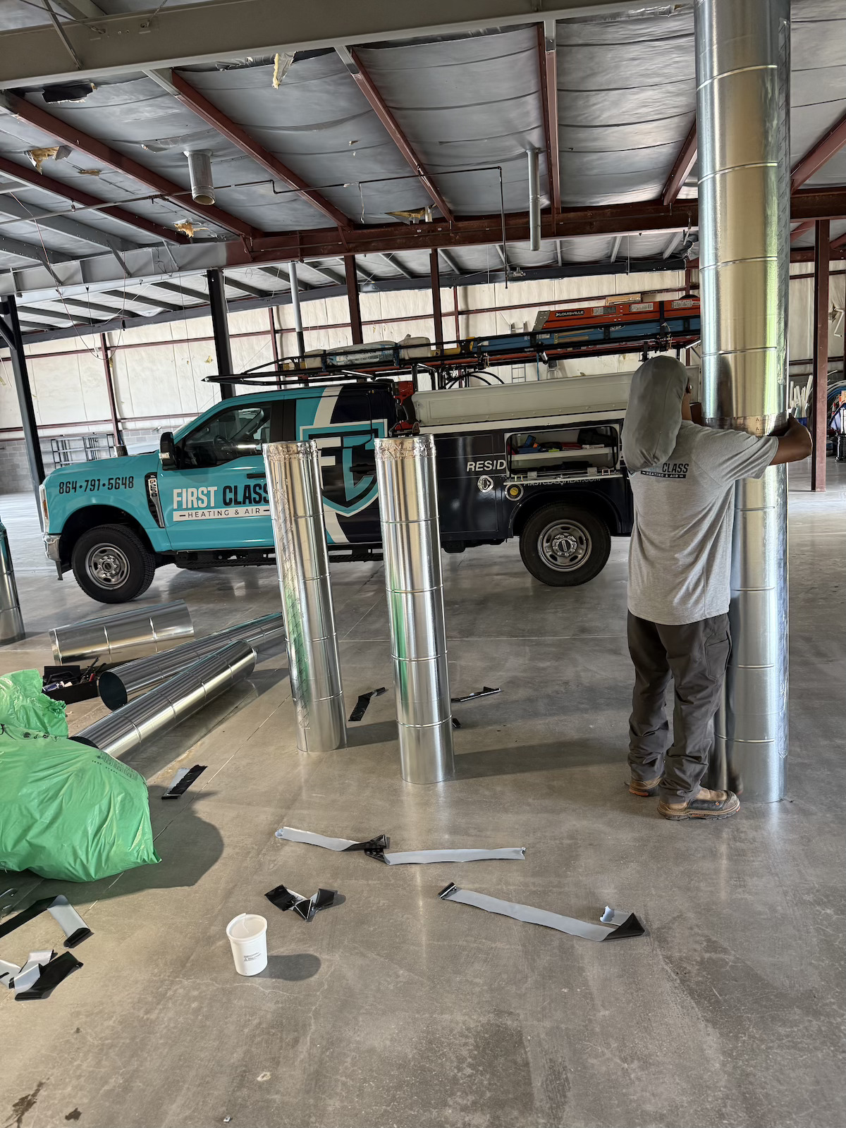 Commercial ductwork installation in Roebuck, SC