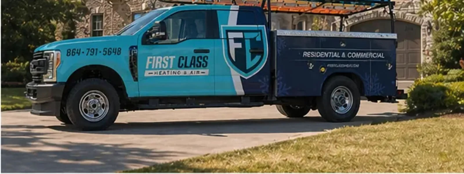 Residential cooling installation in Greenville, SC by First Class Heating & Air